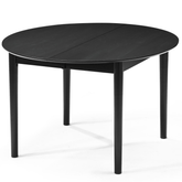 Liam rundt spisebord i sort med udtræk 120/160/200 cm - Inkl. 2 tillægsplader