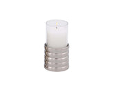 Liang & Eimil Pillar Holder Ribbed Nickel Plated Small