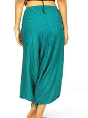 Pantalón hippie bombacho / mono color azul agua