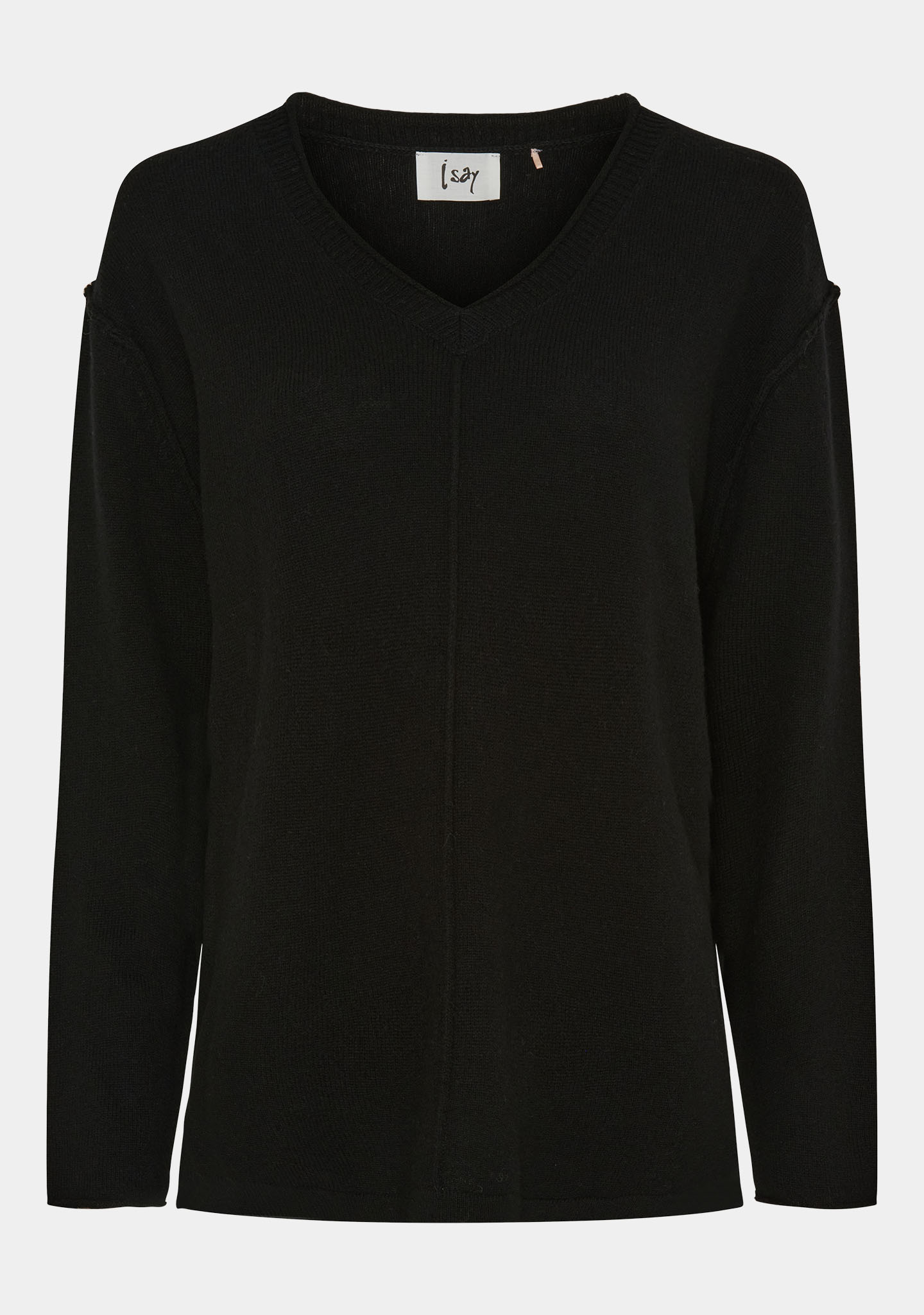 I SAY Robin V-Neck Pullover Knitwear 900 Black