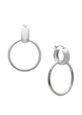 A pair of silver hoop earrings