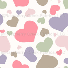 Confetti Hearts Fabric, Raspberry Creek Fabrics, watermarked