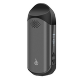 Seitenansicht des Flowermate Cap Pro Vaporizers mit Temperaturkontrolle und USB-C Anschluss, in elegantem Mattschwarz.