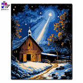 Sternenreiche Winternacht - Zahlen-Malset | Malen nach Zahlen-Zahlmaler.de