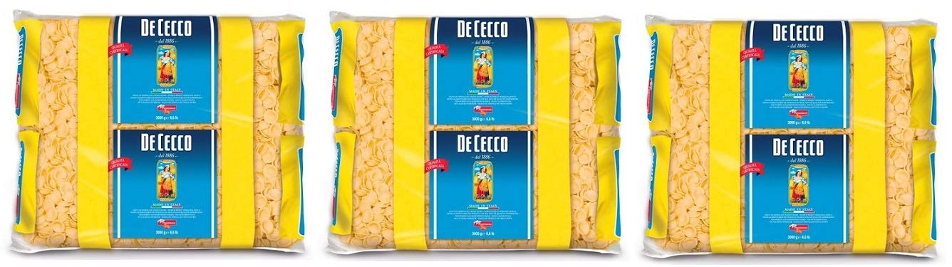 De Cecco Kurze Pasta 3x De Cecco Orecchiette Pasta di Semola di Grano Duro Hartweizengrieß Pasta 100% Italienische Pasta Kurze Pasta Packung mit 3Kg 8001250180919