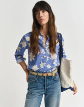 REG FLORAL PRINT LINEN SHIRT