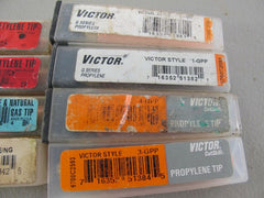 Lot of 8 Various Size Victor Torch Tips Propane Acetylene Natural Gas New - ZeereeZ