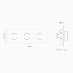 Regulador de luz multidireccional x3 (marco triple) - Transparente / Latón antiguo