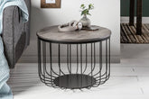 Side Table Fortress Loft 56cm Mango Wood Grey
