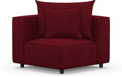 Logan Corner Chair - Modern Velvet Wine