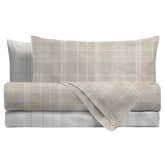 Completo Letto Matrimoniale in Flanella - Fantasia Acqua Nova Beige - Amo La Casa Shop