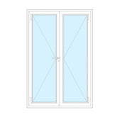 Porta con serratura in PVC 2 ante 120x240 apertura verso l'esterno