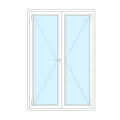 Porta con serratura in PVC 2 ante 120x240 apertura verso l'esterno