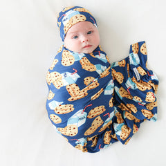 Posh Peanut Milk & Cookies Swaddle & Beanie Set, Posh Peanut, Milk & Cookies, Posh Peanut, Posh Peanut Infant Swaddle & Beanie Set, Posh Peanut Retailer Exclusive, Posh Peanut Swaddle, Posh P