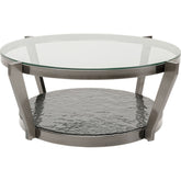 Couchtisch rund Graphit-grau, Glastisch rund, Durchmesser 90 cm