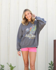 Rolling Stones American Dragon Tour Charcoal Thrifted Sweatshirt - Sweater