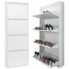 Scarpiera Slim in metallo con ante basculanti porta scarpe salvaspazio da interno