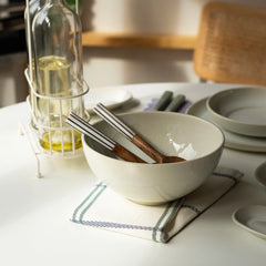 8 Kişilik Stoneware Yemek Takımı - İnci Beyaz