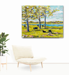 Landscape Print on Paper or Canvas, "Spring by the River"