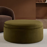 Stockton Round Storage Pouffe - Rich Green - DUSK