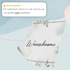 Personalisiertes Geldgeschenk zum 30. Geburtstag Frauen Männer Geburtstagsgeschenk Geld Geschenkidee personalisierbar