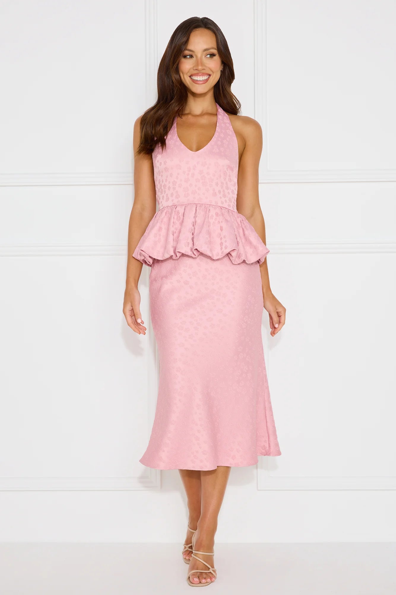Yasmine Halter Bubble Top Pink