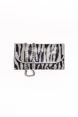Zara Embellished Bag - Zebra