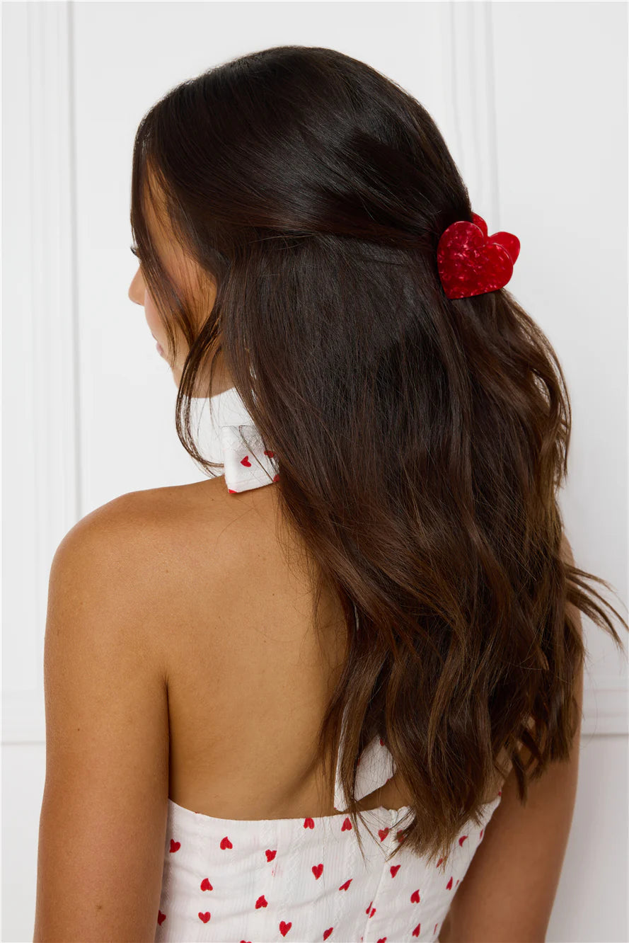 Candy Love Hair Clip Large Red