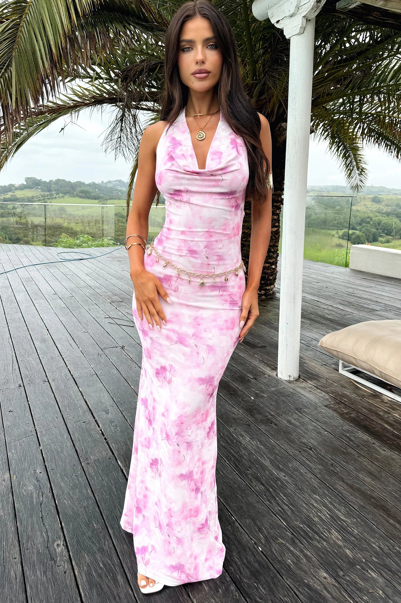 Lainey Maxi Dress - Pink Floral