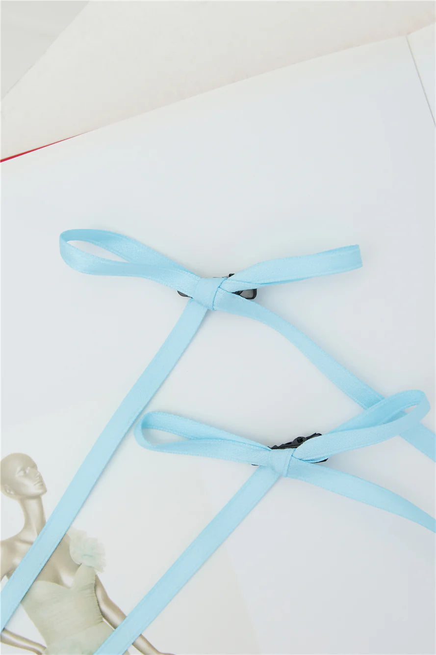 Flirty Bow Hair Clips Blue