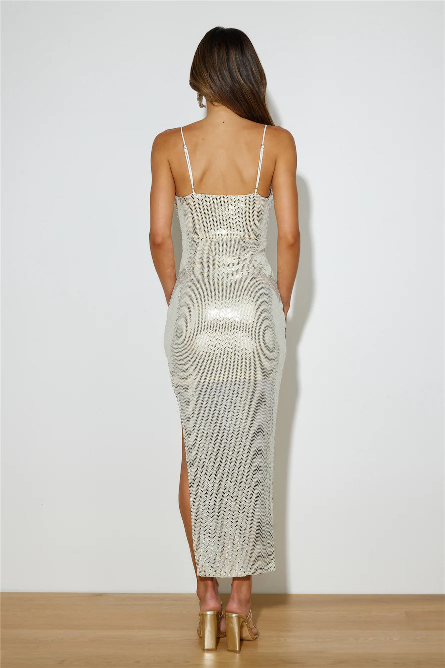 Mirror Me Maxi Dress Silver