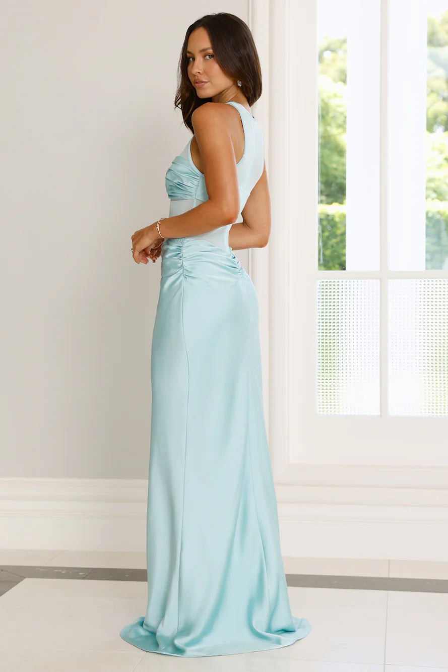 Captivating Smile Maxi Dress Aqua