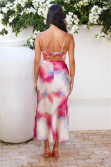 Rainbow Reverie Satin Maxi Dress Multi