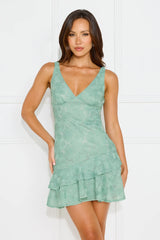 Luxe Daydream Mini Dress Sage