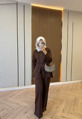 Mercerized Knitwear Set – Brown