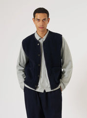 Universal Works Alvar Fleece Lancaster Gilet Navy