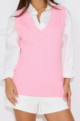 By The Fire Knitted Vest Pink