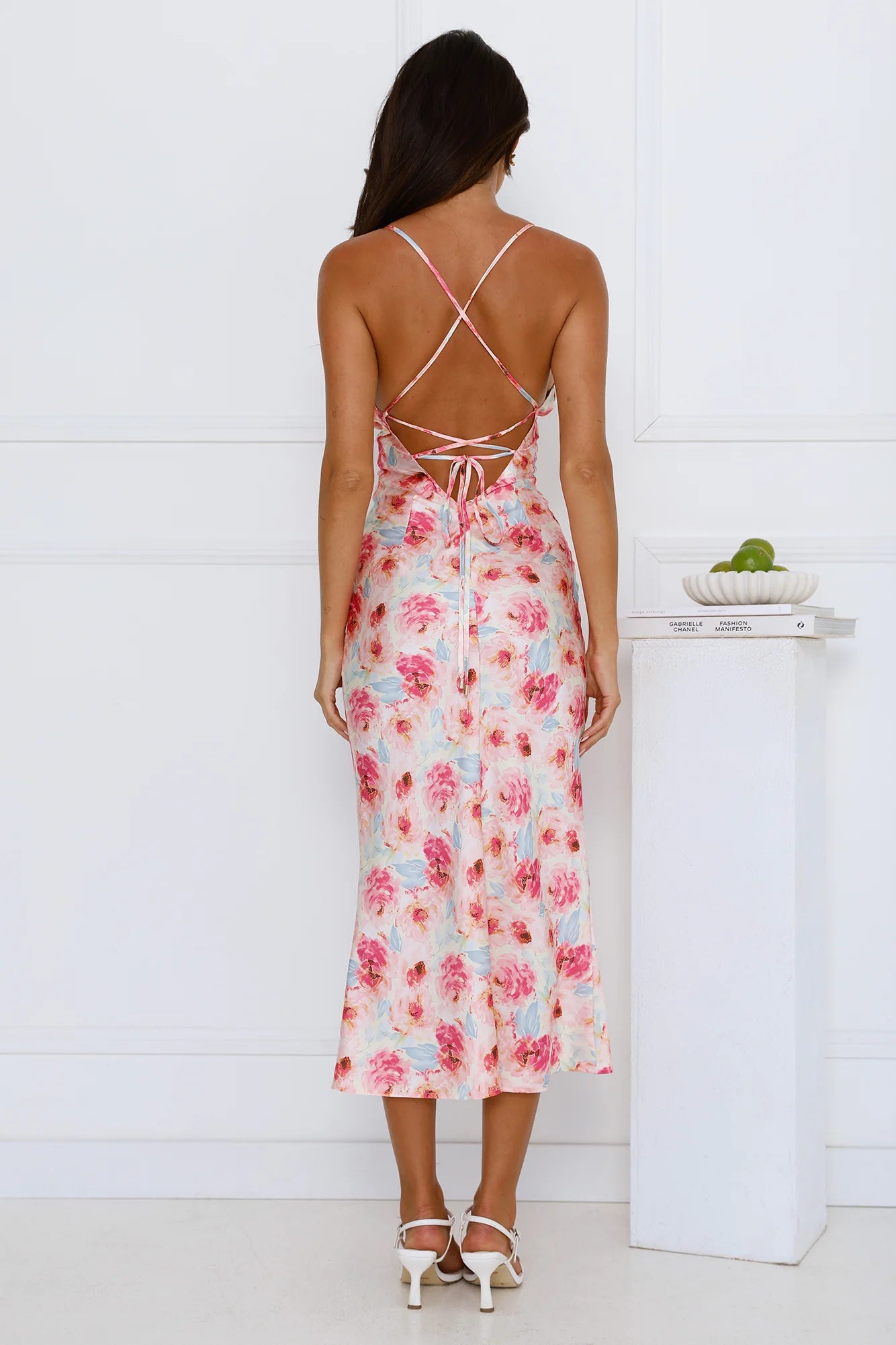 Summertime Dream Satin Midi Dress Floral