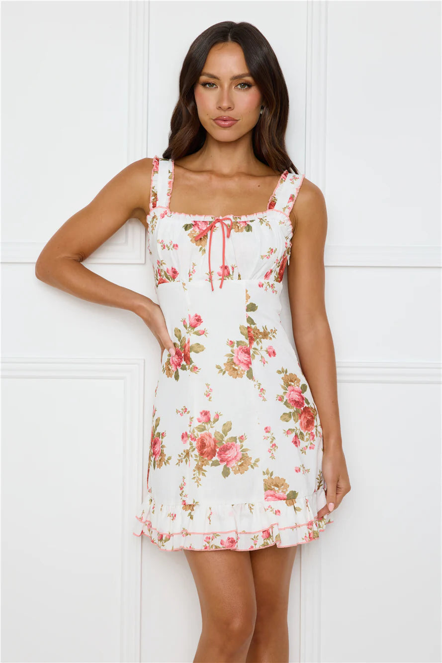 Floral Daydreams Mini Dress White