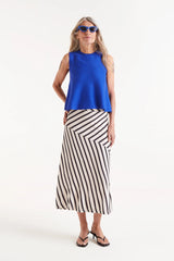 Falda midi estampado de rayas Piano