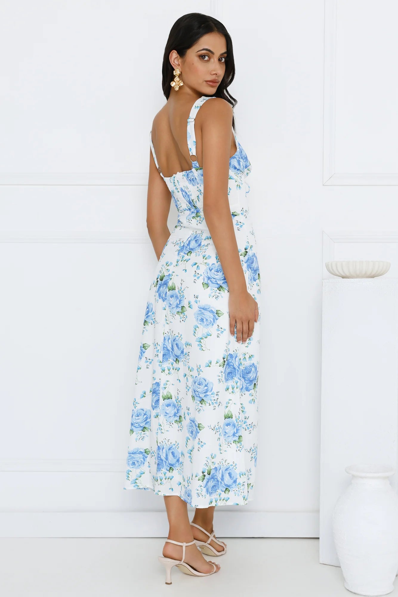 Luxe Dreamscape Midi Dress Blue
