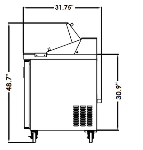 Kool-It KST-27-1 27 Sandwich Prep Table, 7 Cu. Ft. - Top Restaurant Supplies