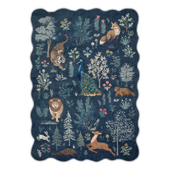 Javelle Washable Jungle Animal Fauves Blue Rug Area Rugs Lahome