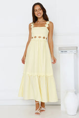 Chasing Sunbeams Midi Dress Yellow
