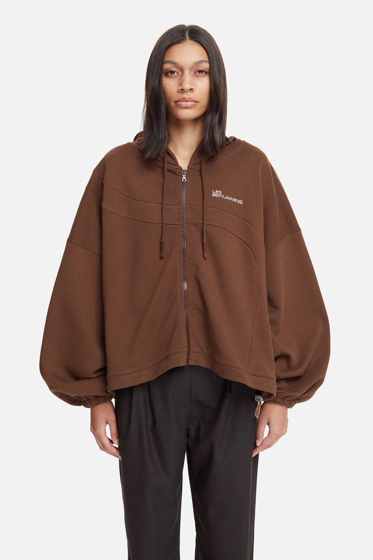 Les Benjamins Geniş Kesim Fermuarlı Kapüşonlu Sweatshirt Ceket-Libas Trendy Fashion Store