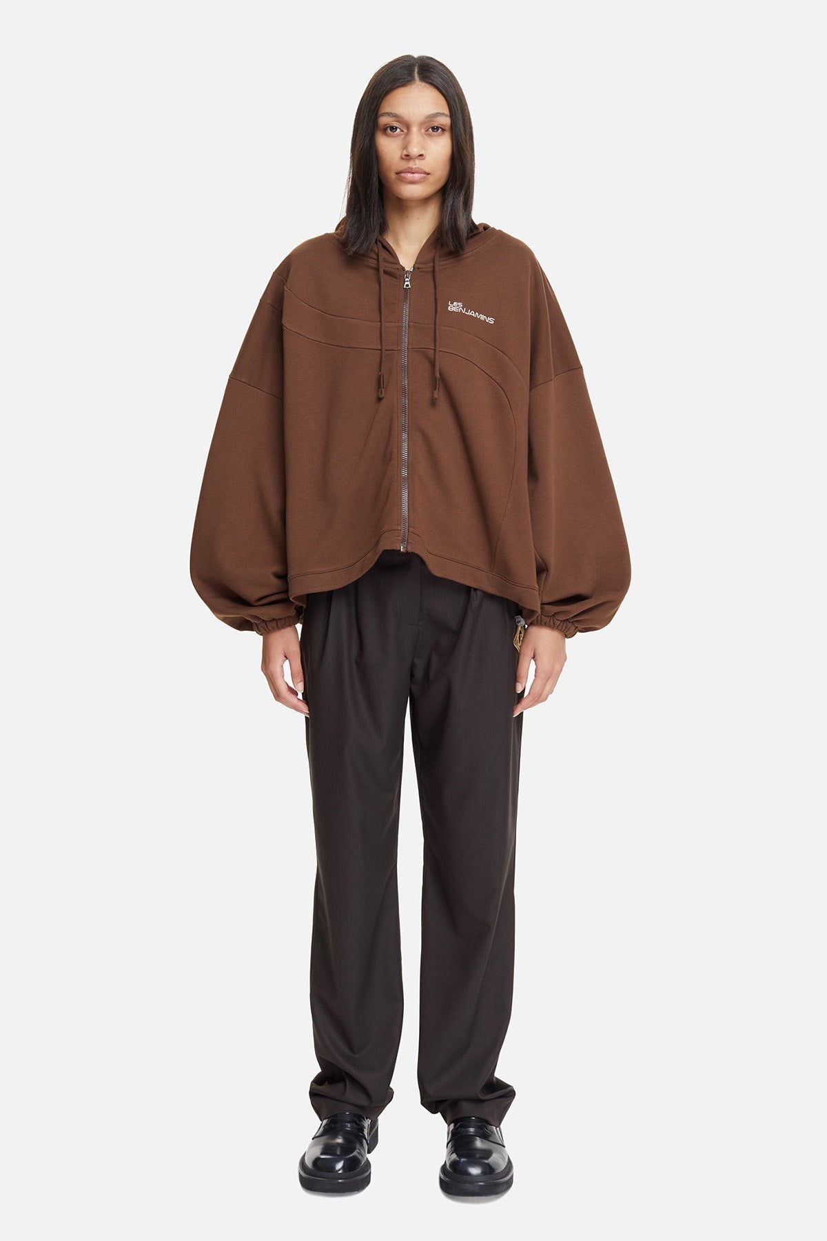 Les Benjamins Geniş Kesim Fermuarlı Kapüşonlu Sweatshirt Ceket-Libas Trendy Fashion Store