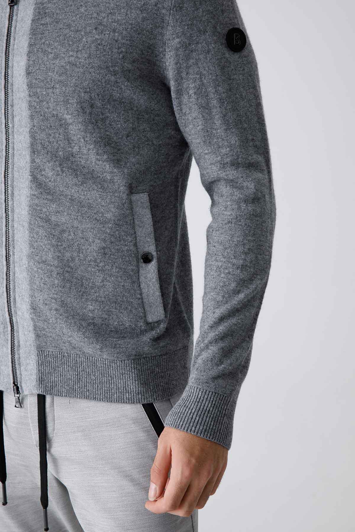 Bogner Farid Fermuarlı Kaşmirli Yün Sweatshirt Ceket-Libas Trendy Fashion Store