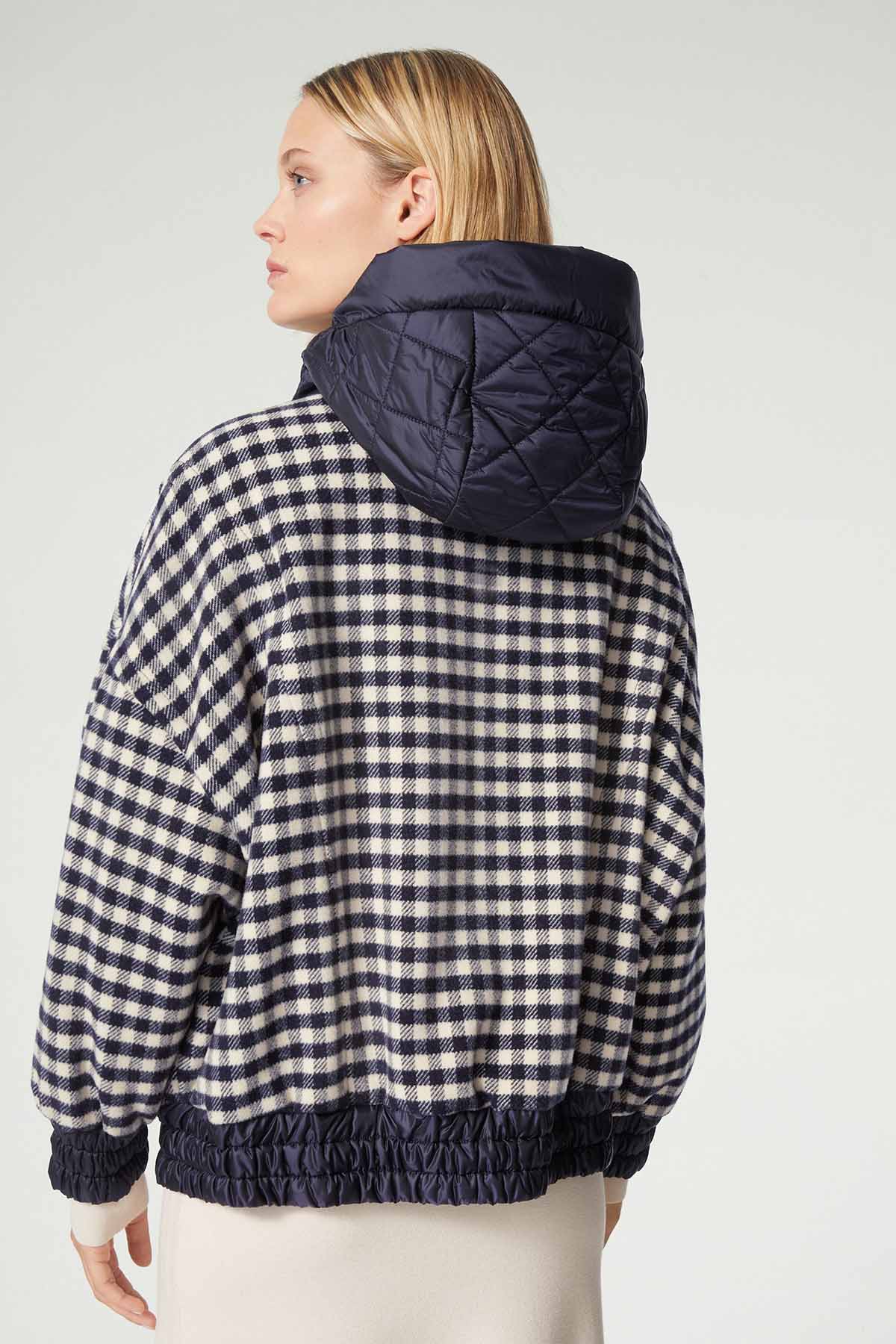 Bogner Svenja Geniş Kesim Kapüşonlu Ekoseli Yün Ceket-Libas Trendy Fashion Store