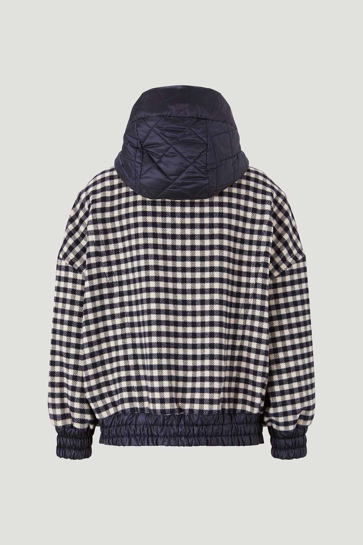 Bogner Svenja Geniş Kesim Kapüşonlu Ekoseli Yün Ceket-Libas Trendy Fashion Store