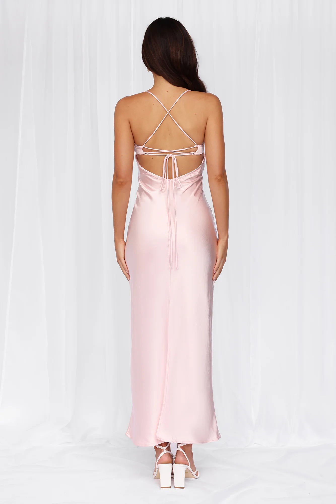The Samara Satin Maxi Dress Pink